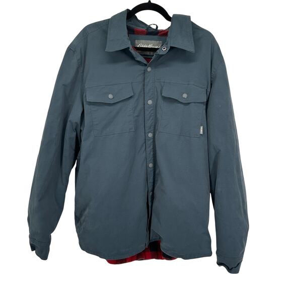 Eddie Bauer Men’s XL Fleece-Lined Outdoor Shirt-Jacket Blue Voyager - Picture 1 of 9